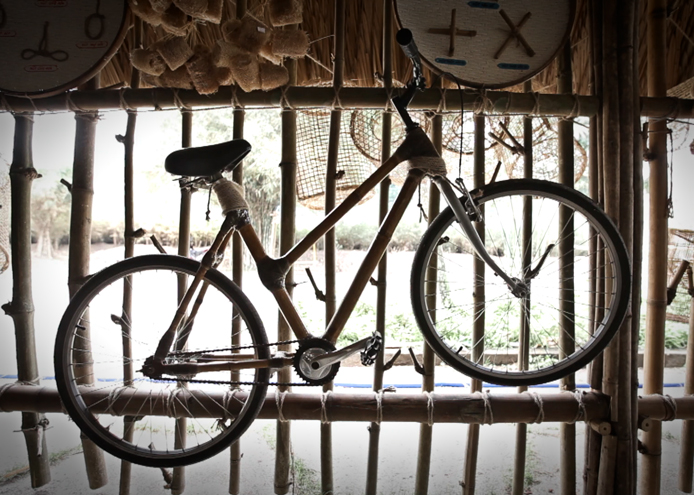 Bicycle made from bamboo in Phu An, Binh Duong, Vietnam