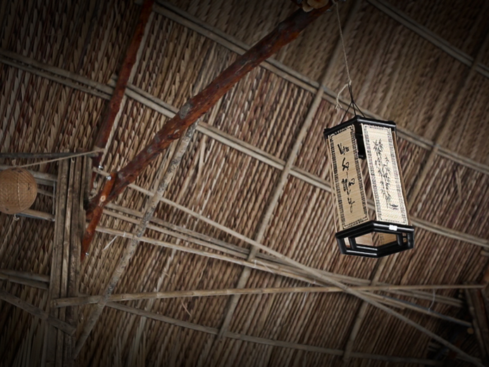 House made from bamboo in Phu An Bambou Village in Vietnam